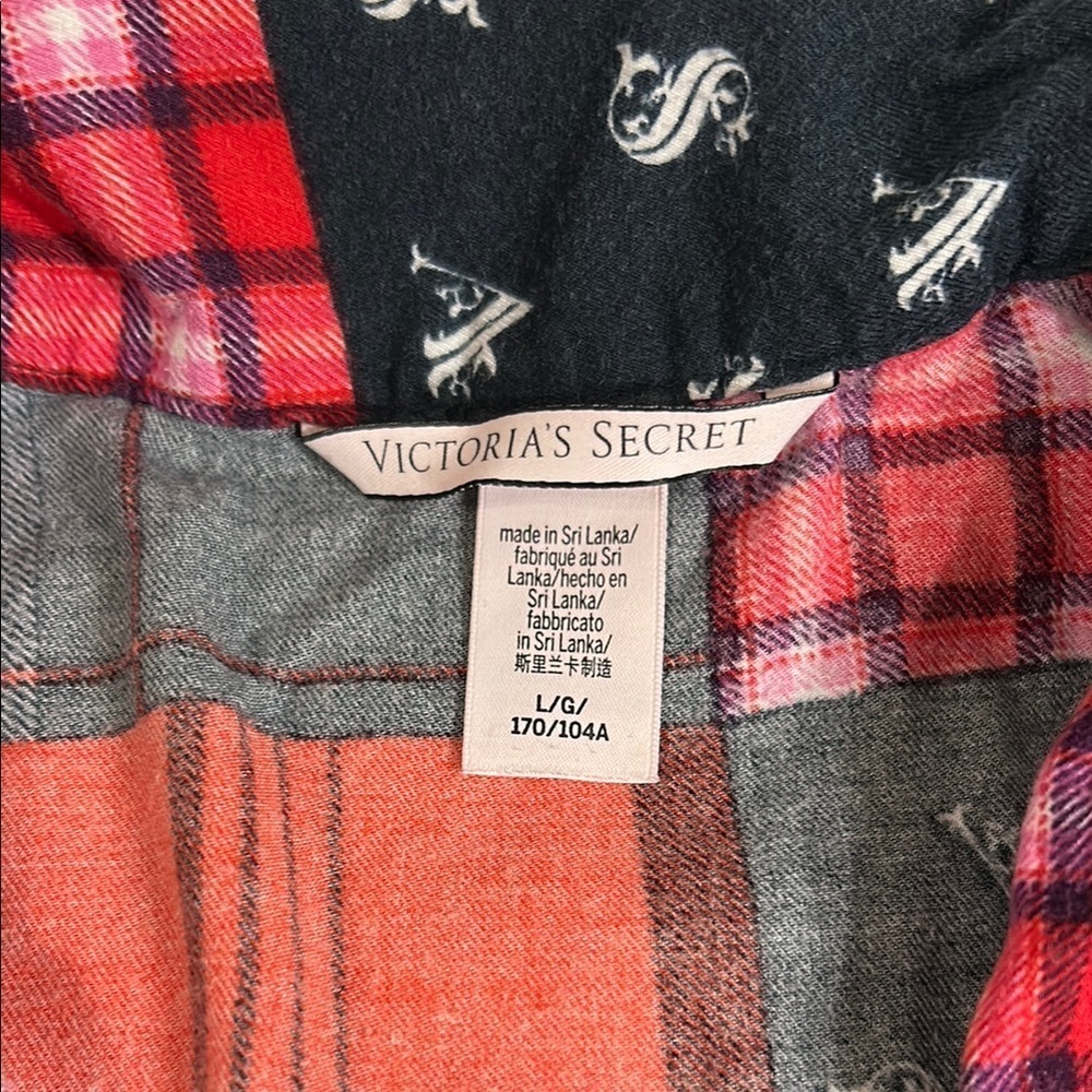 Victoria's Secret Red and Black Plaid Sleep Shirt Size Large - Picture 3 of 5